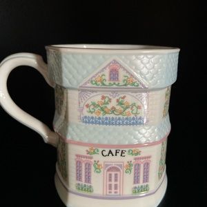 Lenox Village Cafe Mug Coffee Cup-Fine Porcelain-1992-Blue: New